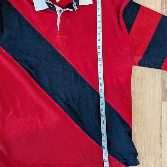 Men's Red and Black Striped Rugby Shirt - Picture 9 of 9